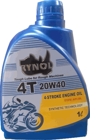 Rynol 4T 20W40 motorcycle engine oil bottle
